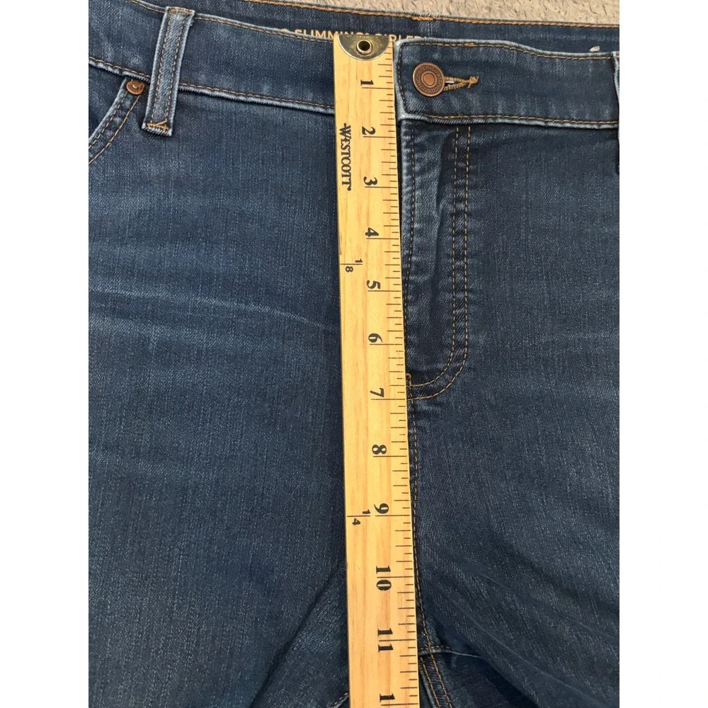 Chicos So Slimming Girlfriend Slim Leg Ankle Jeans Dark Wash Blue 16P 3P Womens